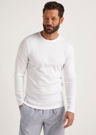White Long Sleeve Thermal T-Shirt