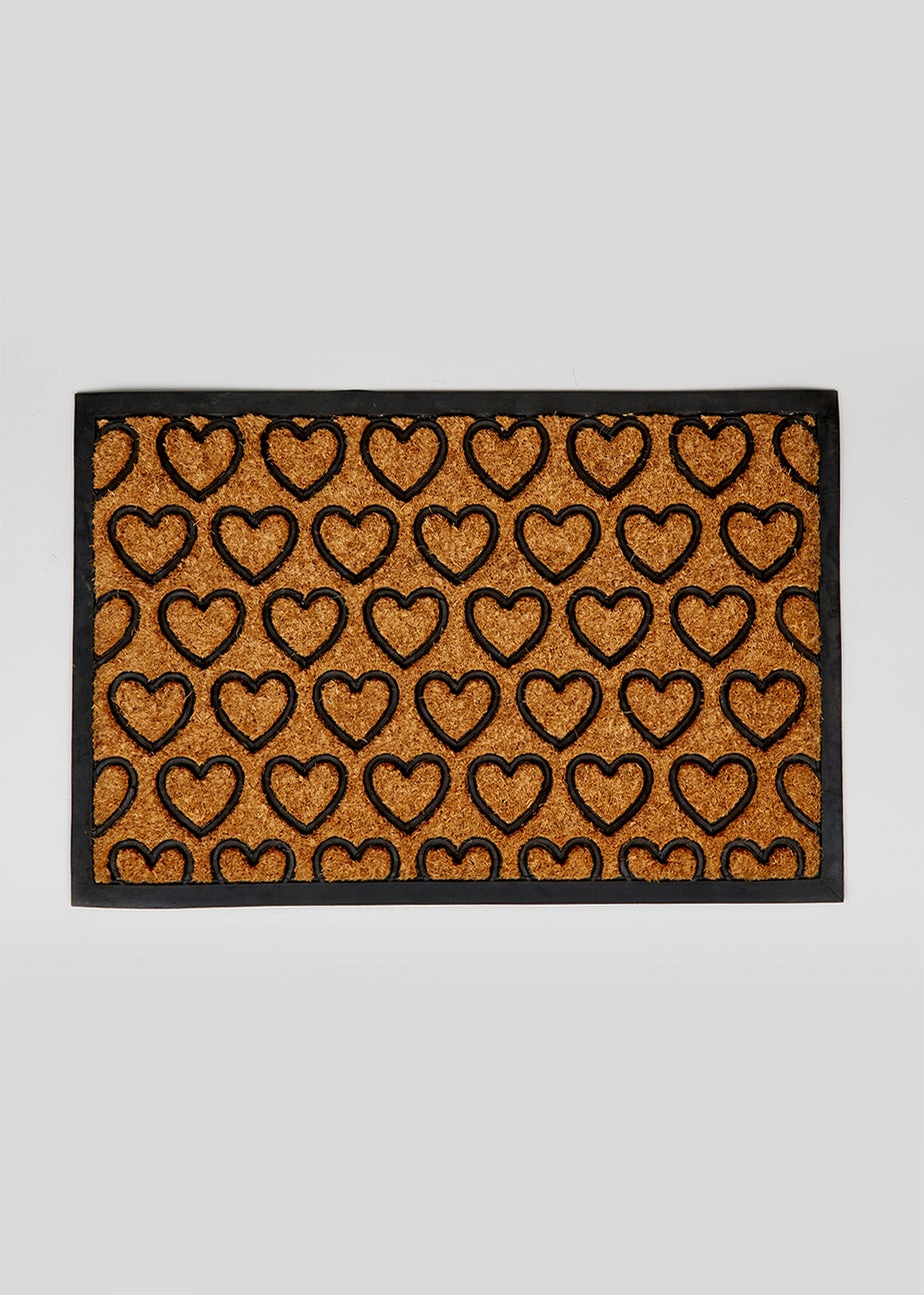 Heart Rubber & Coir Doormat