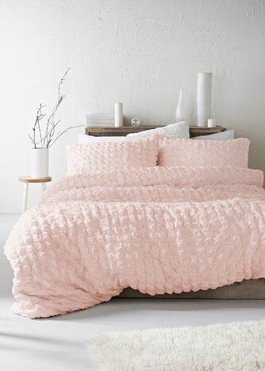 100% Cotton Pink Seersucker Duvet Cover