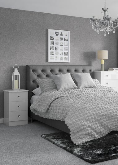 Grey Seersucker Duvet Cover