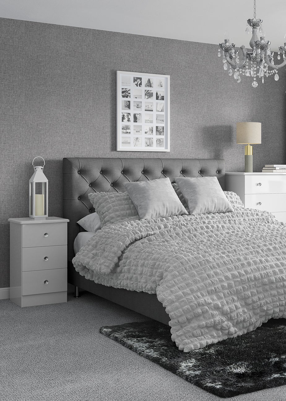 Grey Seersucker Duvet Cover