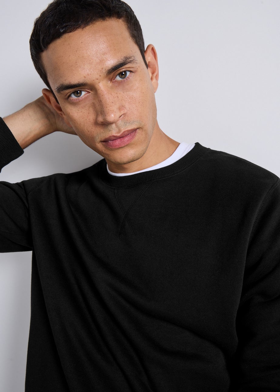 Black Essential Crew Neck Sweatshirt