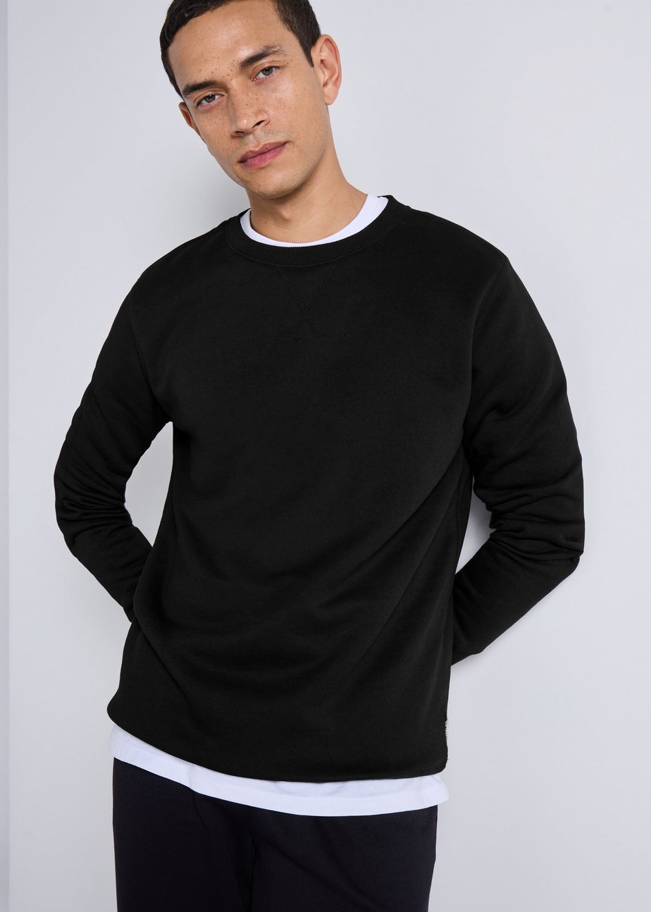 Black Essential Crew Neck Sweatshirt