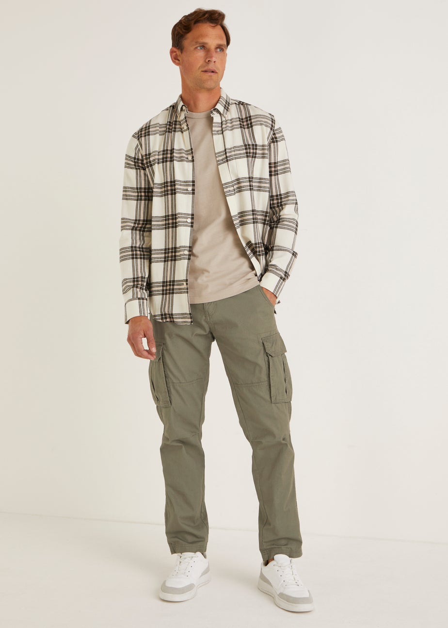 Khaki Slim Fit Cargo Trousers