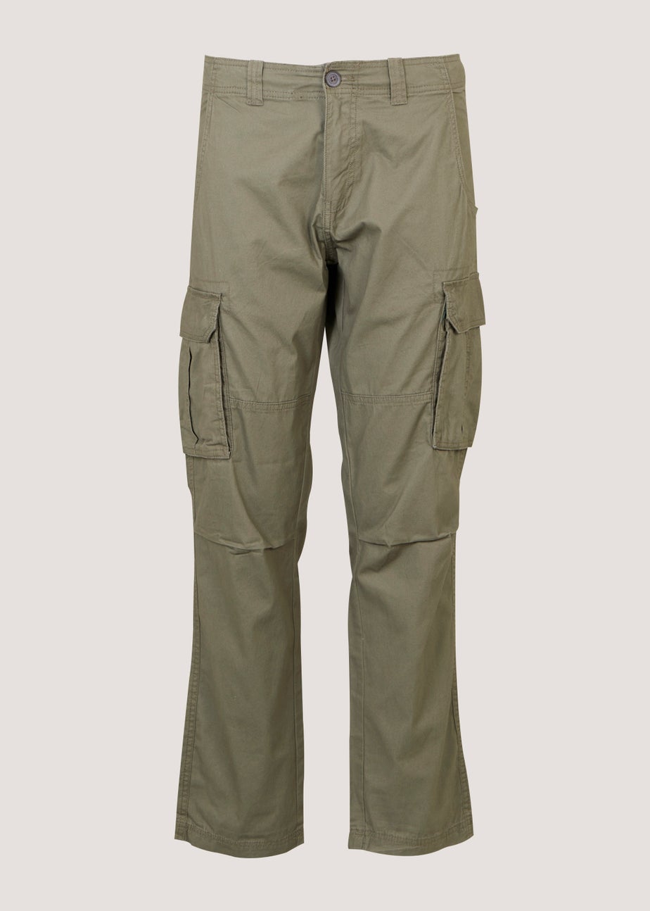 Khaki Slim Fit Cargo Trousers