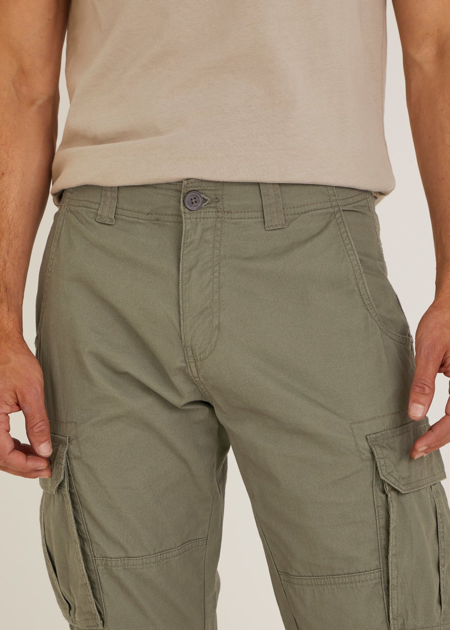 Khaki Slim Fit Cargo Trousers