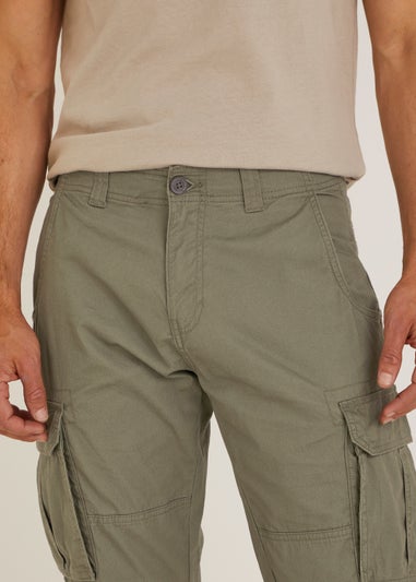 Khaki Slim Fit Cargo Trousers