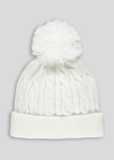 Cream Baby Bobble Hat (Newborn-24mths)
