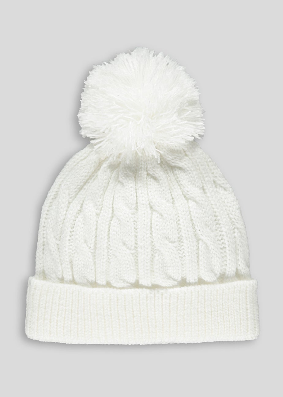 Cream Baby Bobble Hat (Newborn-24mths)