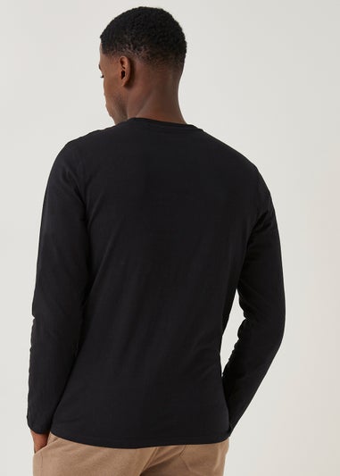 Black Essential Long Sleeve Crew Neck T-Shirt