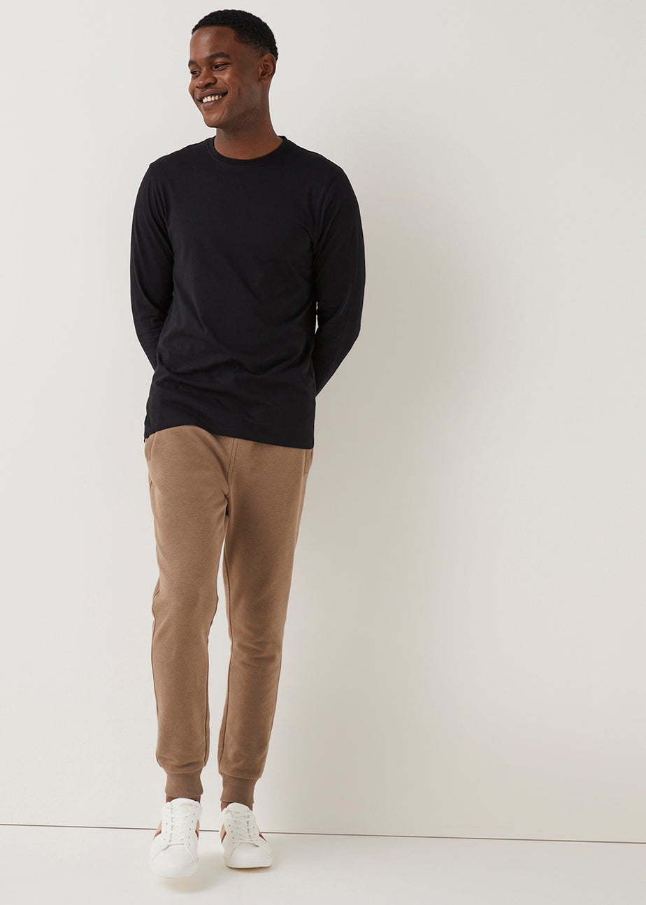 Black Essential Long Sleeve Crew Neck T-Shirt