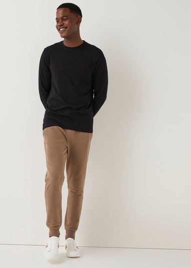 Black Essential Long Sleeve Crew Neck T-Shirt