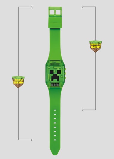 Kids Green Minecraft Light Up Digital Watch (One Size)