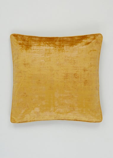 Ochre Velvet Foil Cushion