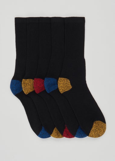 5 Pack Black Work Socks
