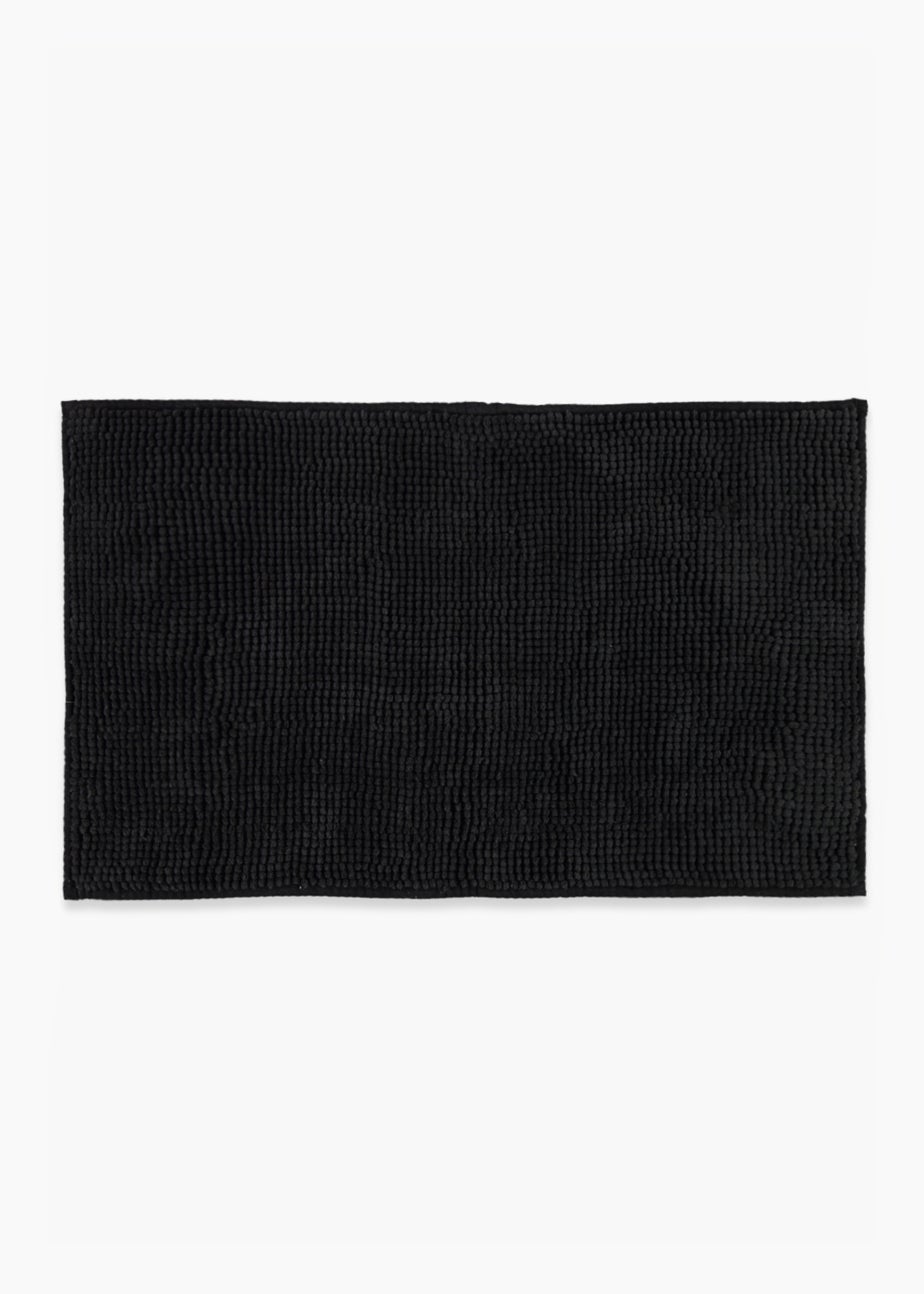 Black Chenille Bath Mat (45cm x 75cm)