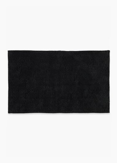 Black Chenille Bath Mat (45cm x 75cm)