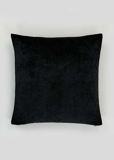Black Soft Velour Cushion (43cm x 43cm)