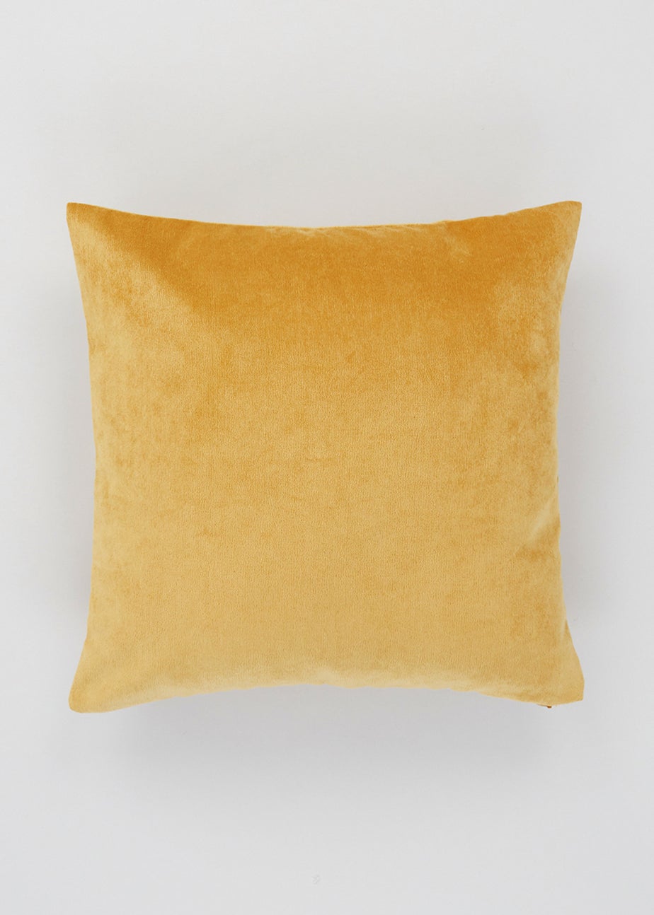 Ochre Soft Velour Cushion (43cm x 43cm)