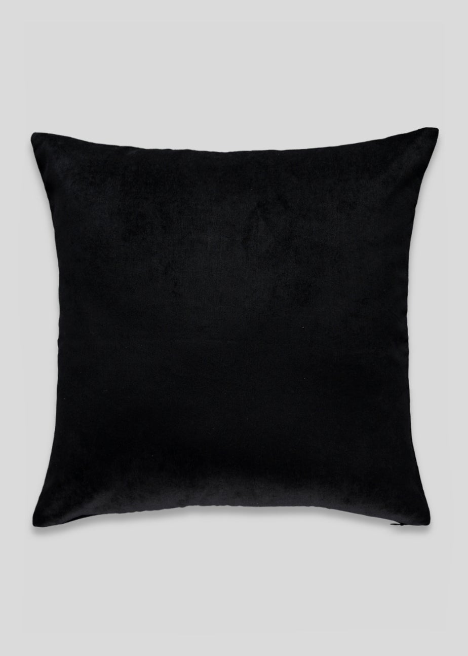 Black Large Soft Velour Cushion