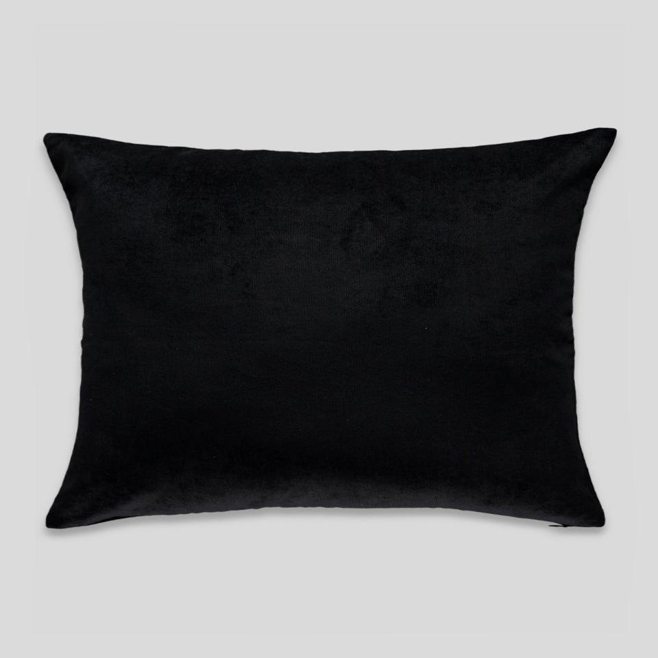 Black Large Soft Velour Cushion