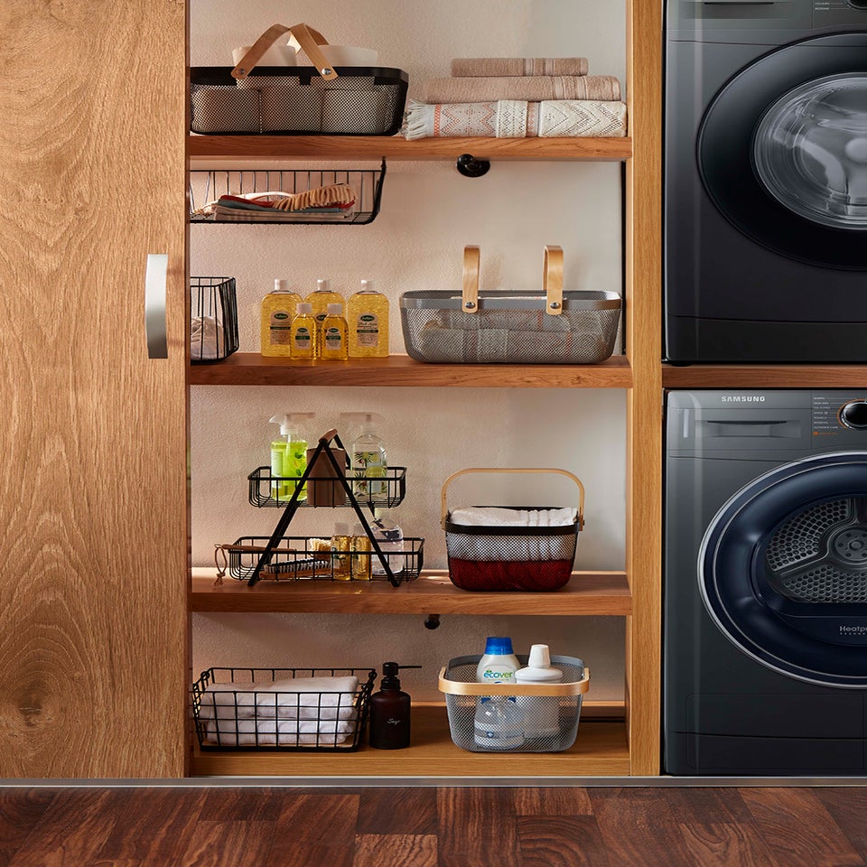 Black Wire Two Tier Storage Basket