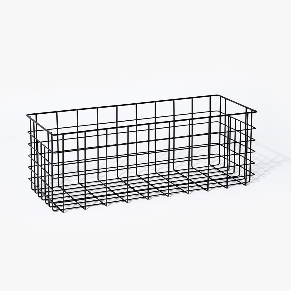 Black Slim Wire Storage Basket