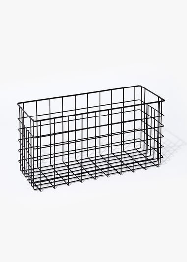 Black Slim Wire Storage Basket