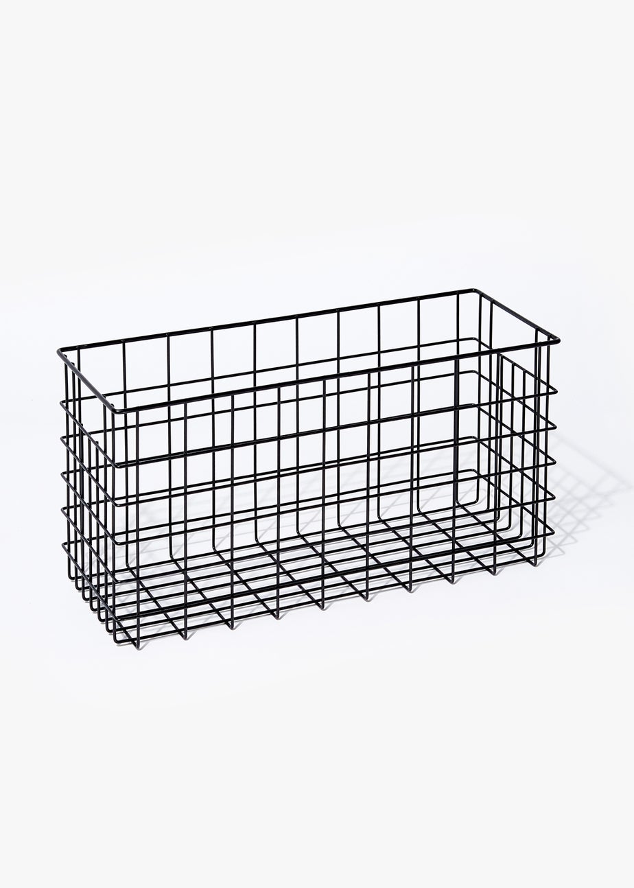 Black Slim Wire Storage Basket