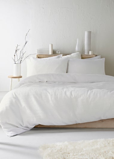 100% Cotton White Waffle Duvet Cover