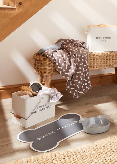 Cream Dog Food Tin & Scoop (23cm x 26cm x 23cm)