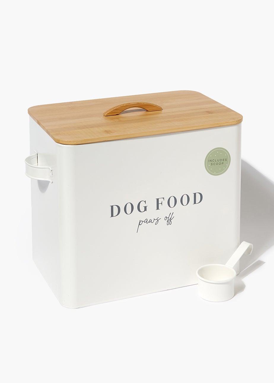 Cream Dog Food Tin & Scoop (23cm x 26cm x 23cm)
