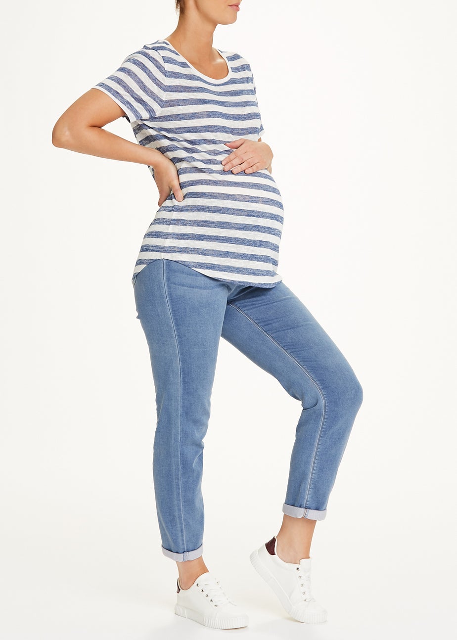 Maternity Jolie Light Wash Under Bump Relaxed Skinny Jeans