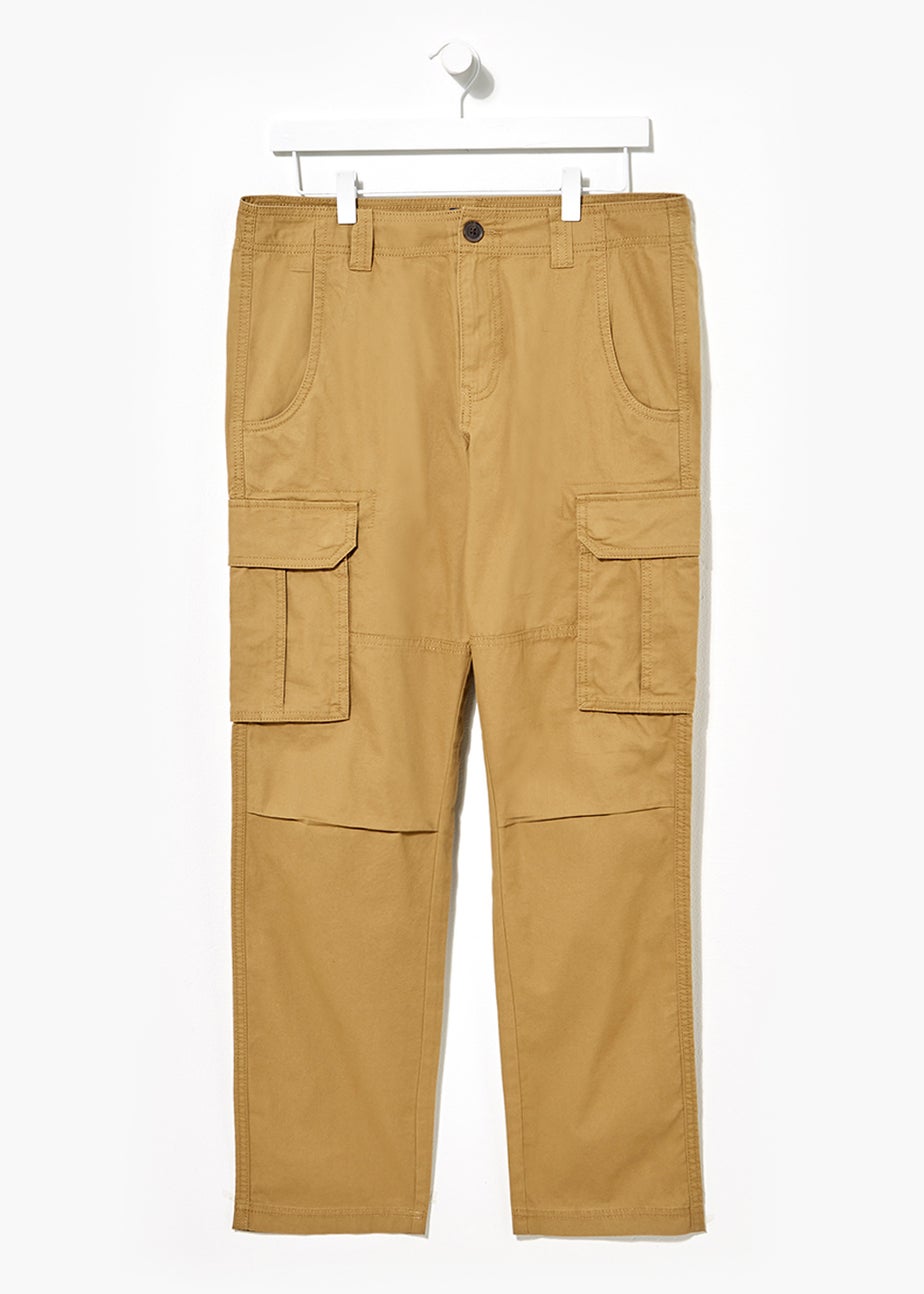 Tan Slim Fit Cargo Trousers
