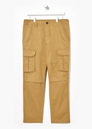 Tan Slim Fit Cargo Trousers