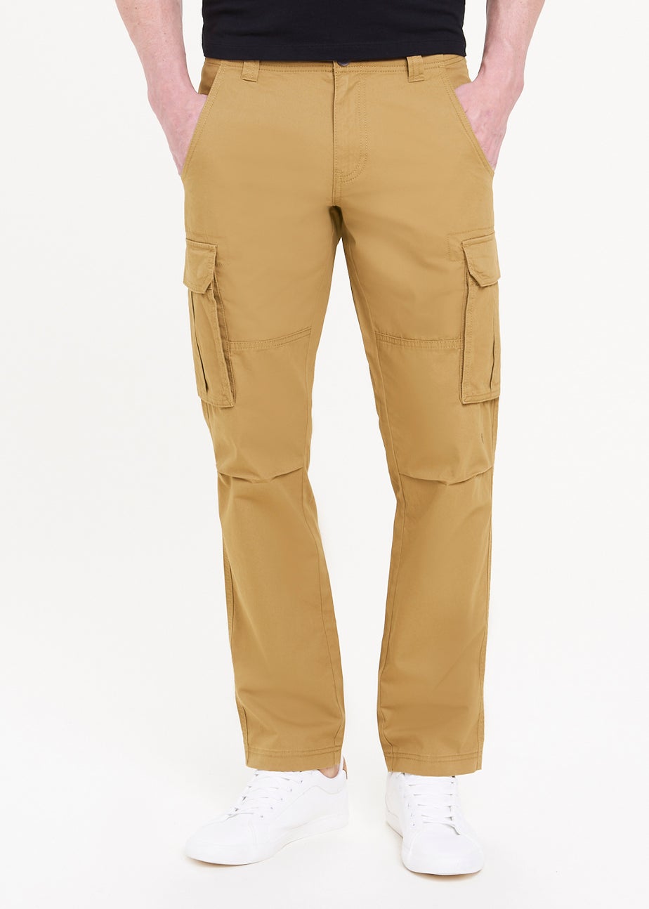 Tan Slim Fit Cargo Trousers