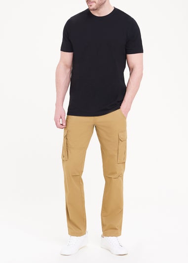 Tan Slim Fit Cargo Trousers