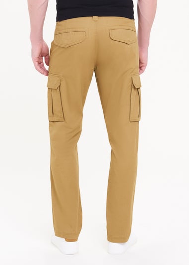 Tan Slim Fit Cargo Trousers