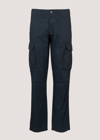 Navy Slim Fit Cargo Trousers