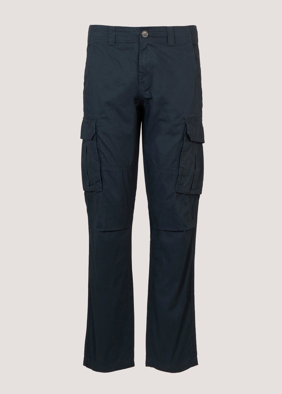 Navy Slim Fit Cargo Trousers