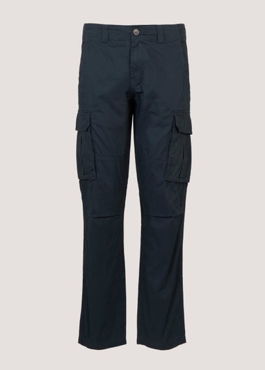 Navy Slim Fit Cargo Trousers
