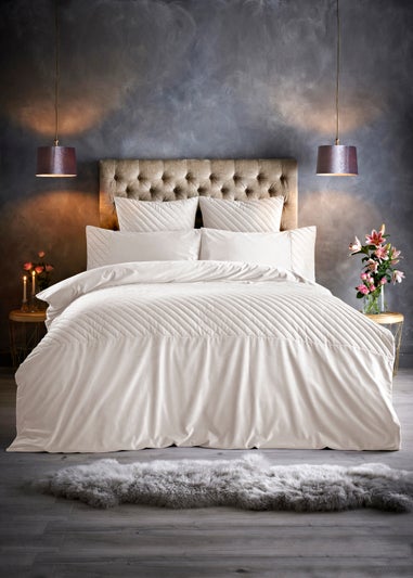 Farhi by Nicole Farhi White Quilted Velvet Duvet Cover