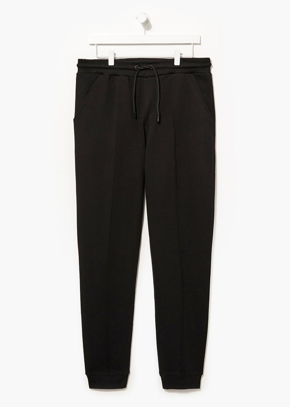 T&W Black Seam Detail Cuffed Joggers