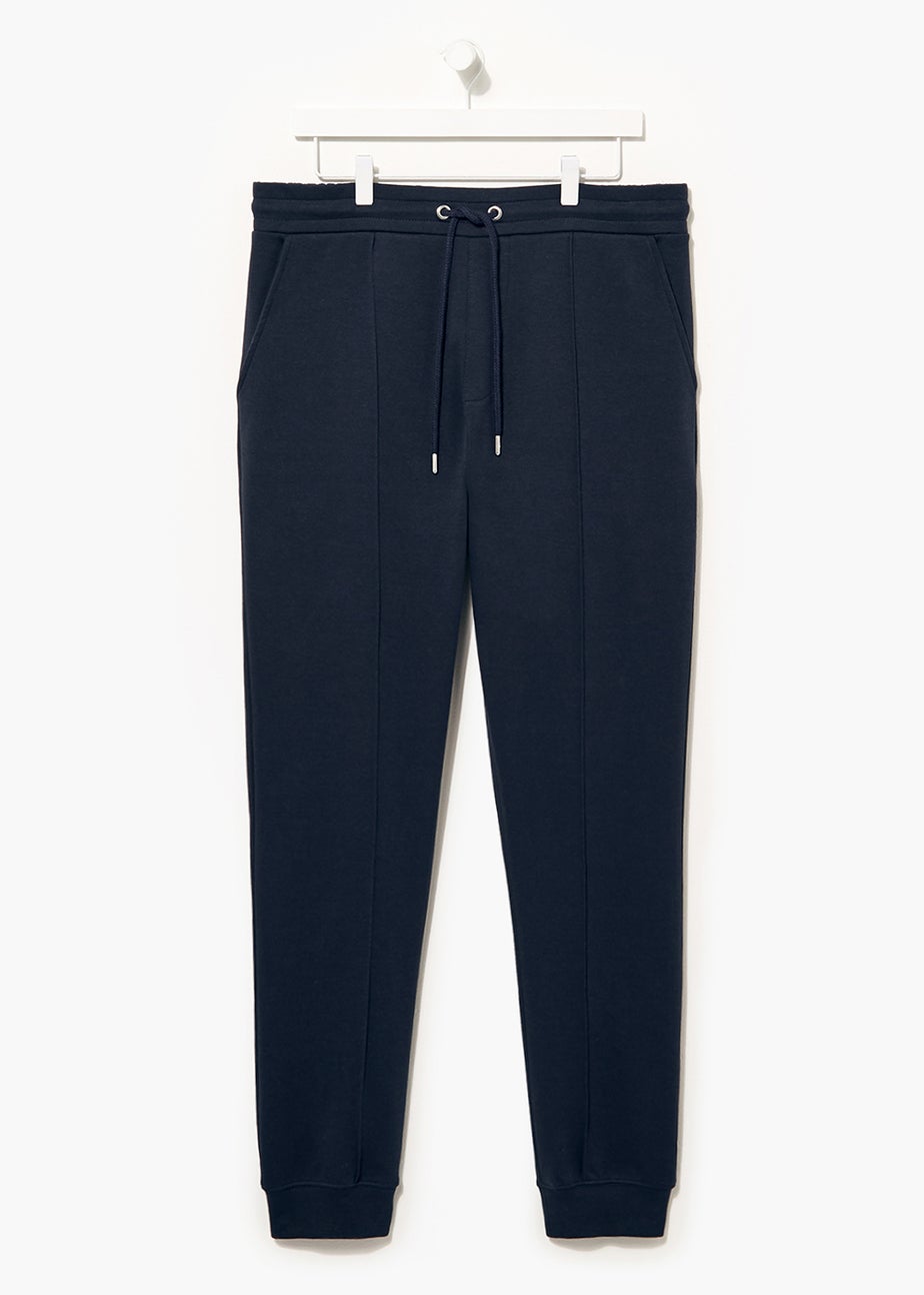 T&W Navy Seam Detail Cuffed Joggers