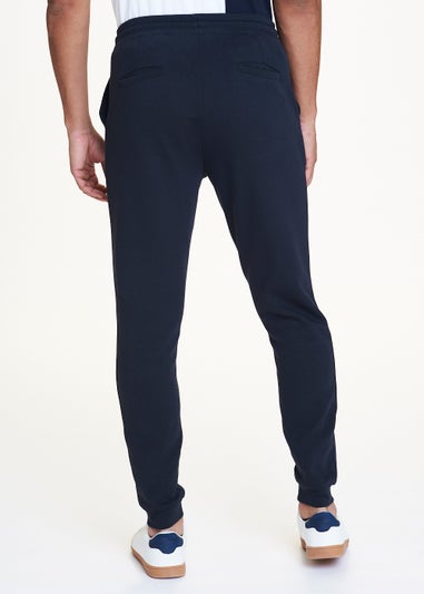 T&W Navy Seam Detail Cuffed Joggers