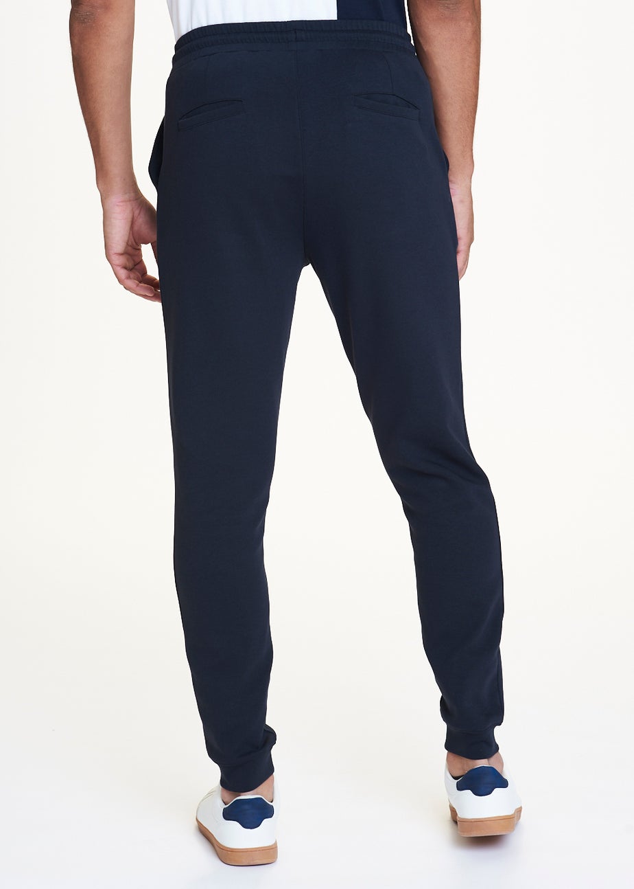 T&W Navy Seam Detail Cuffed Joggers