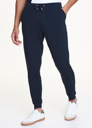 T&W Navy Seam Detail Cuffed Joggers