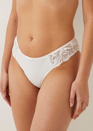 Cream Lace Detail Brazilian Knickers