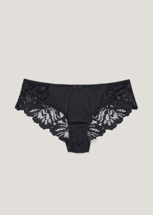 Black Lace Detail Brazilian Knickers