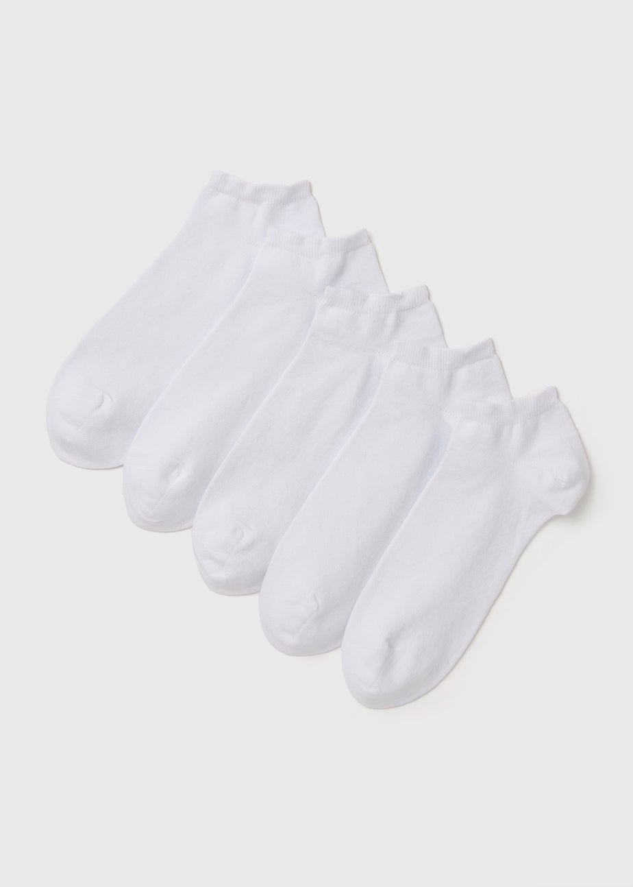 5 Pack White Trainer Socks